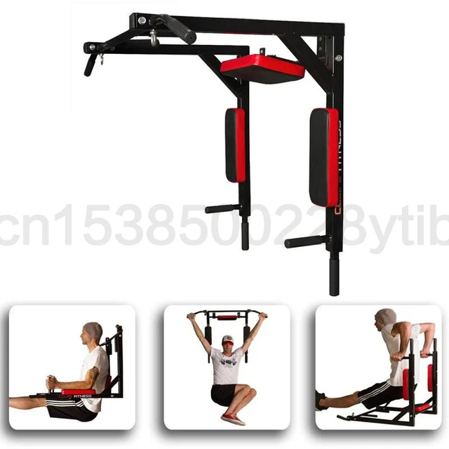 Kit Set Gym Barra Dominadas Puerta Rueda Simple Fitnesas