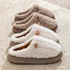 Zapatillas de invierno para mujer: zapatos de casa con forro polar de felpa, pantuflas cálidas de algodón para interiores/exteriores con suela antideslizante