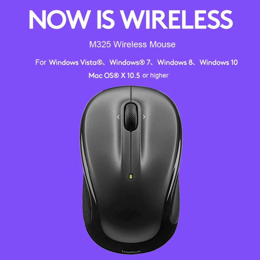 lidelse Beregn Løs Logitech M325 M235 3 Buttons USB Wireless Mouse 1000 DPI 2.4G Unifying  Receiver Mice Contour Shape And Texture Rubber Grip