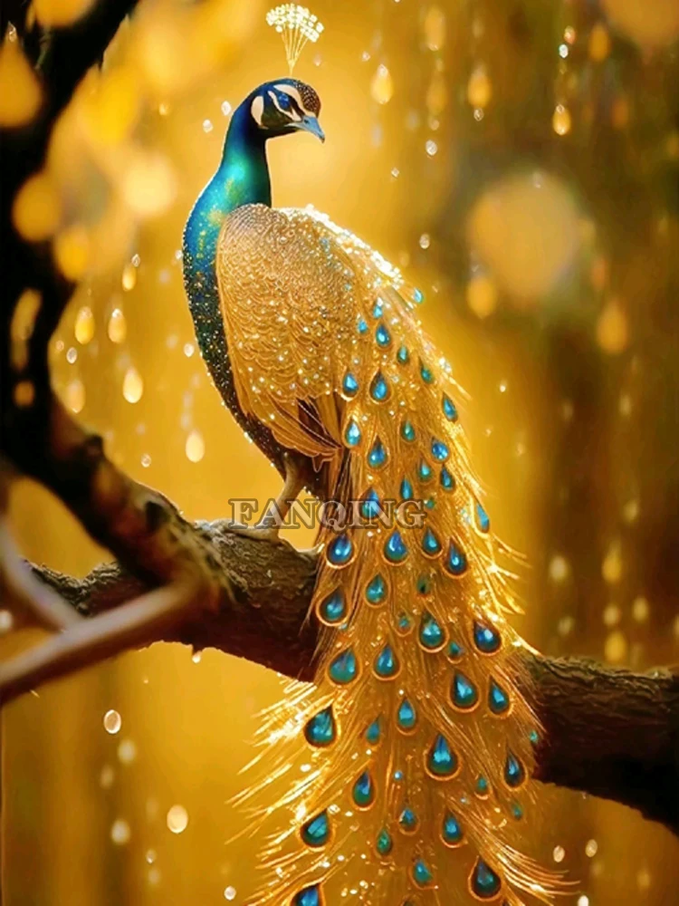 Golden Peacock - Paint by Diamonds – All Diamond Painting