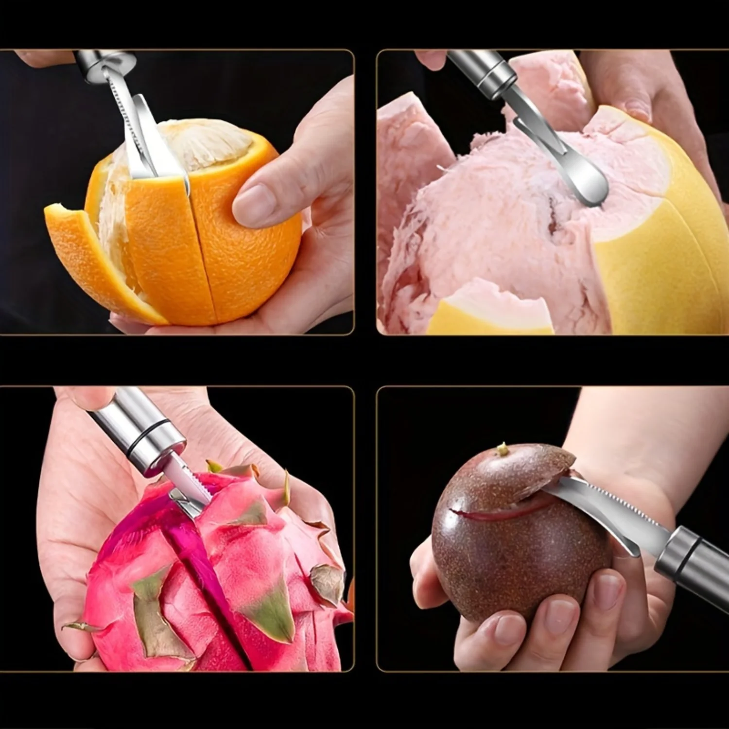 Steel Orange Peeler Curved Handle Cutter for Easy Peeling and Slicing