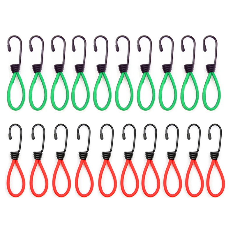Tent Elastic Rope Cord with Hook Camping Tent Fixation Elastic Stretch Rope Accessories 5/10pcs