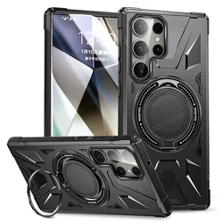 Magsafe Shockproof Armor Case with Ring Stand and Magnetic Feature - Durable Protection - A14 5G - A14 4G (Black)