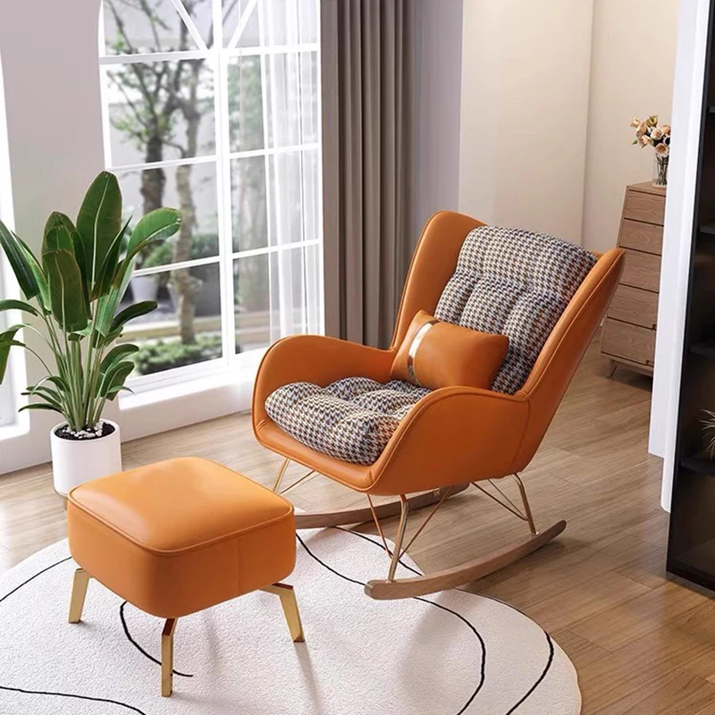 

Cozy Wingback Living Room Lounge Chair Rocking Comfy Designer Bedroom Chair Recliner Meditation Chaises De Salon Furnitures