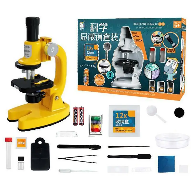 

Kids Zoom Biological Microscope Lab Led 1200x School Science Experiment Education Scientific Toys Gifts For Children