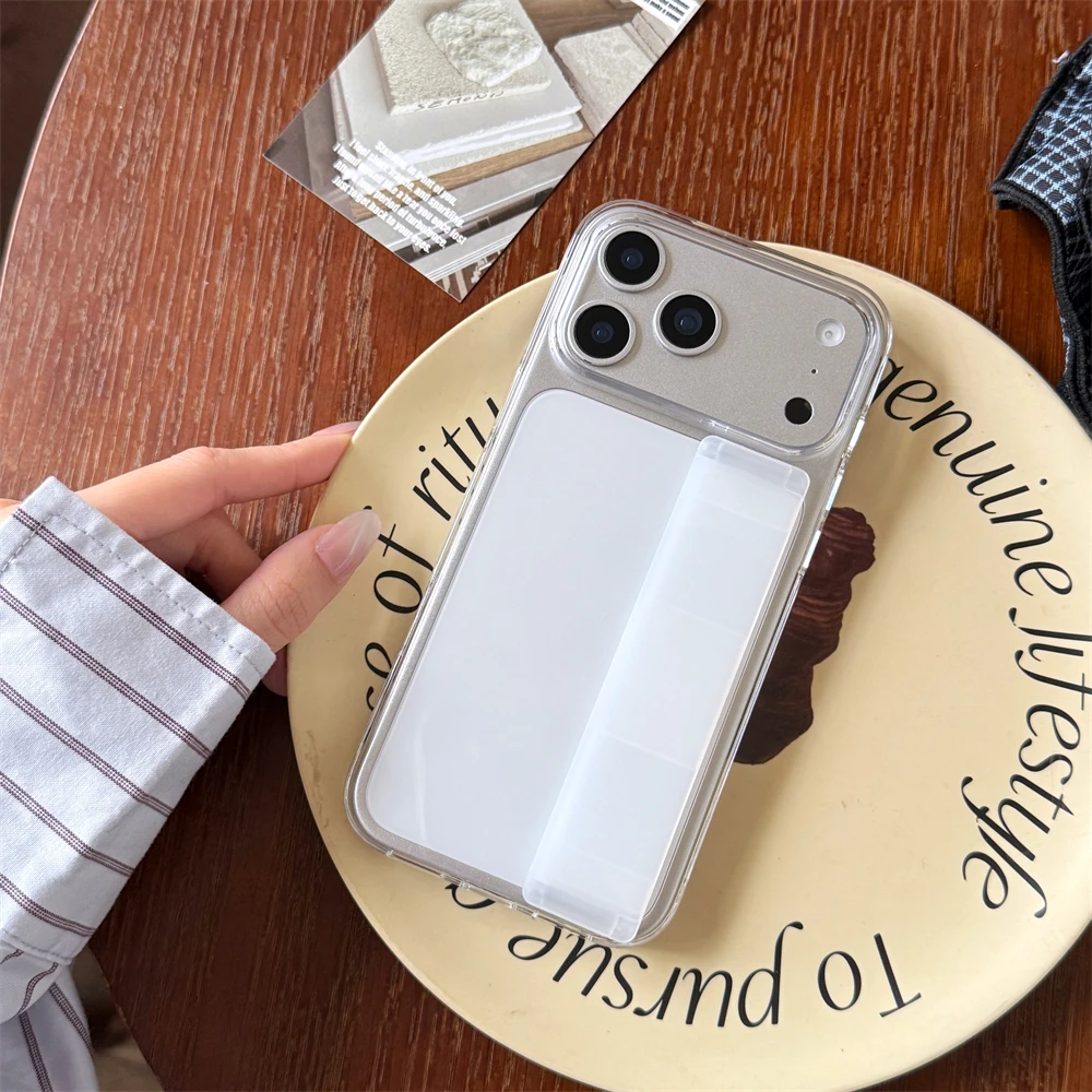Luxury Solid Stretch Silicone Wrist Strap Case - Ultra Thin Matte Shockproof Cover