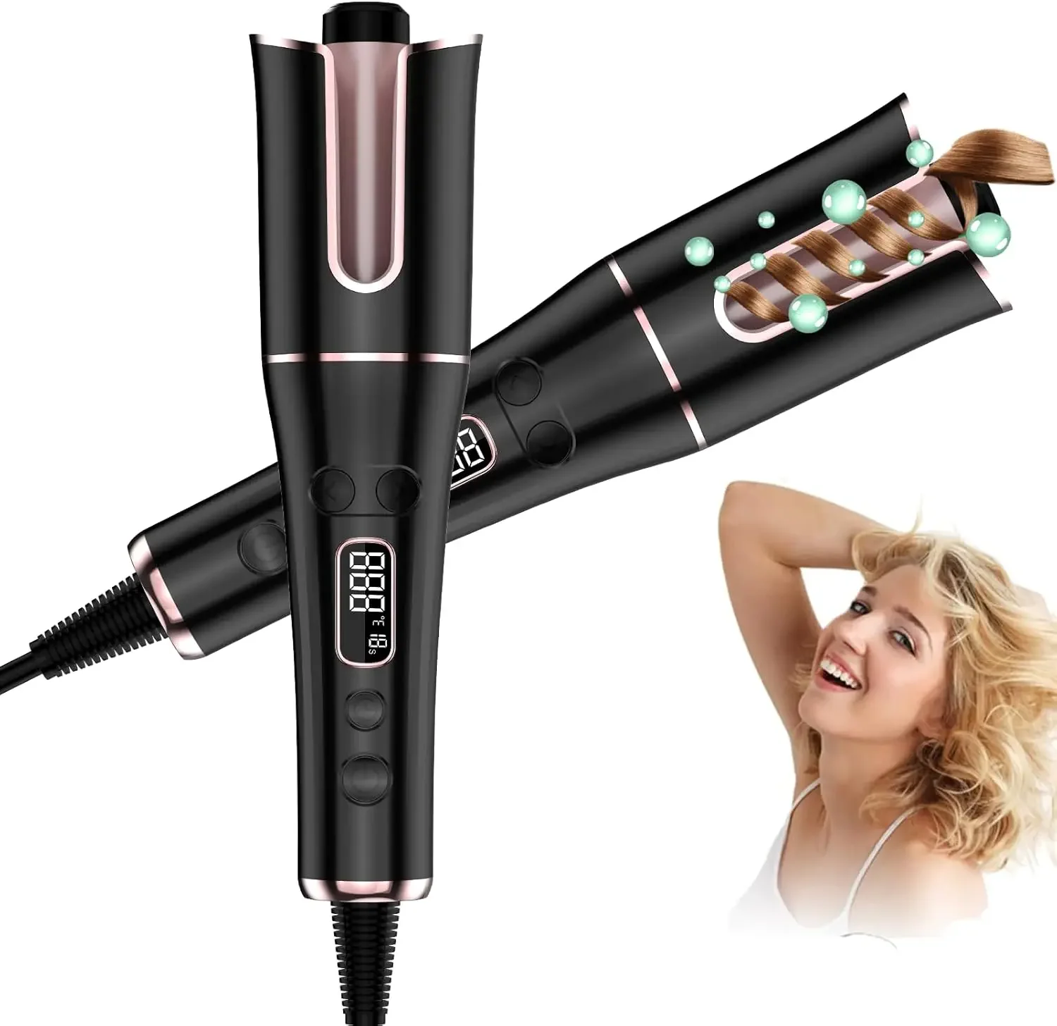 

Функция t-Off, инструменты для укладки керамического покрытия для всех типов волос, простая в использовании машина для завивки волос для длительного использования