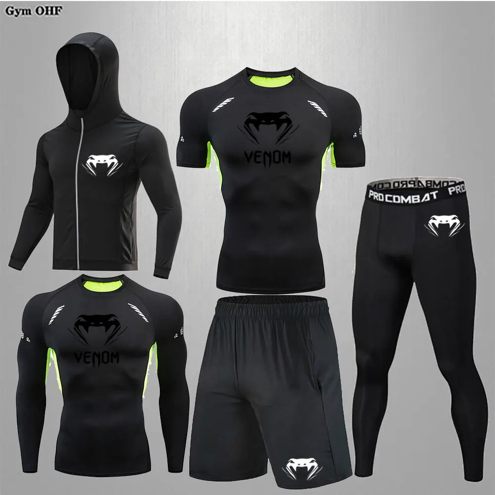

New MMA T-shirts+Pants Set Jiu jitsu Rashguard Men Bjj Muay Thai Jerseys Long Sleeve Boxeo Clothing Gym Fitness Sportsuit