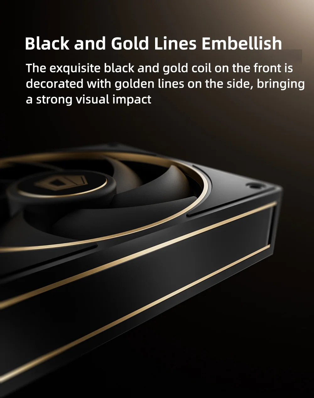 ID-COOLING Dark Gold 120mm Case Fan 4Pin PWM Daisy Chain Silent Cooling High Air