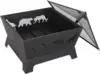 26 inch Fire Pits for Outside Square Firepit Wood Burning Fireplace Heavy Duty Steel Patio Bowl with Screen Waterproof Cover 5