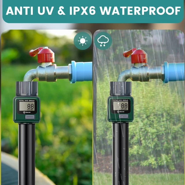 Geevon Digitális Vízáram -Mérőmérő Kültéri Kerti Tömlő Öntözés Lakóautó Utazás Mérő Vízfogyasztás - Image 6