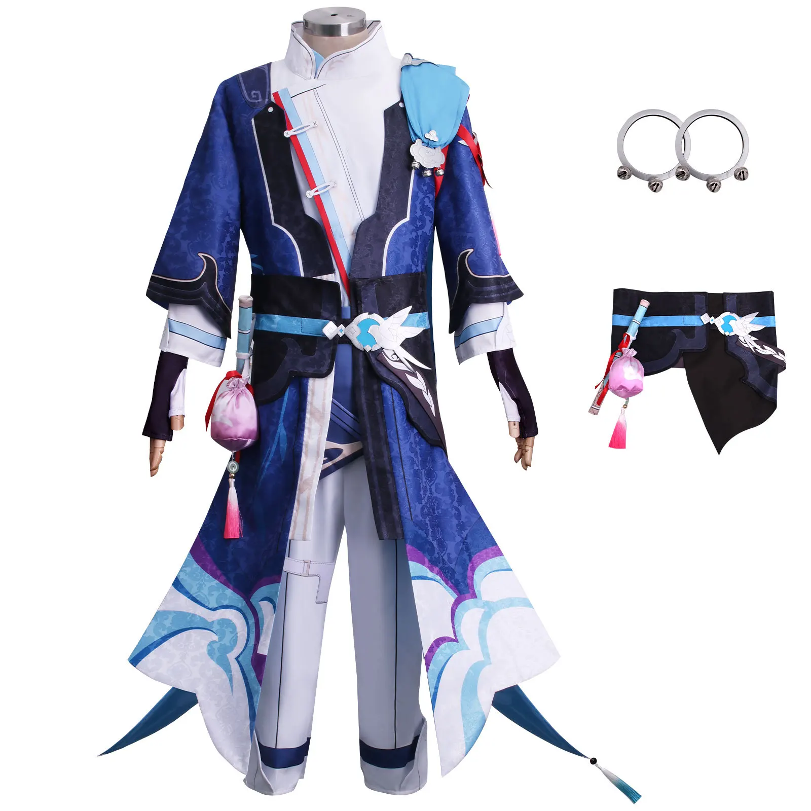 

Yanqing Cosplay Wig Clothes Game Honkai Star Rail Clothess Swordsman Kendo Uniform Cloak Wig Halloween Carnival Paert Clothes