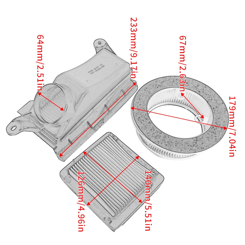 Motorrad-Luftfilterelement für Yamaha XP560 TMAX560 Tech Max OEM: BBW-15407-00 59C-15408-00 Ersatzteile – Detail 10