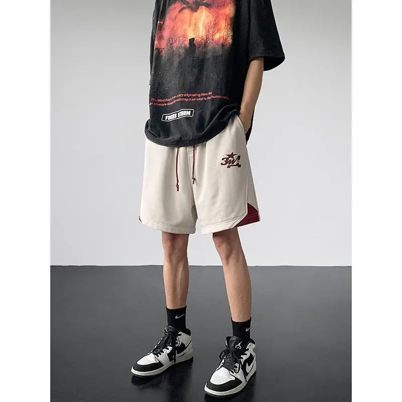 Korean fake two-piece sports basketball shorts men summer American fashion brand high street versatile couple retro sweatpants