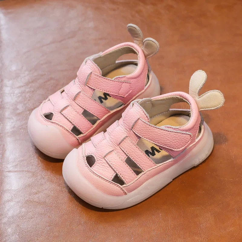 Baby Girls Boys Sandals 2024 Summer Infant Toddler Shoes Genuine Leather Soft-soled School Kids Shoes Children Beach Sandals 3