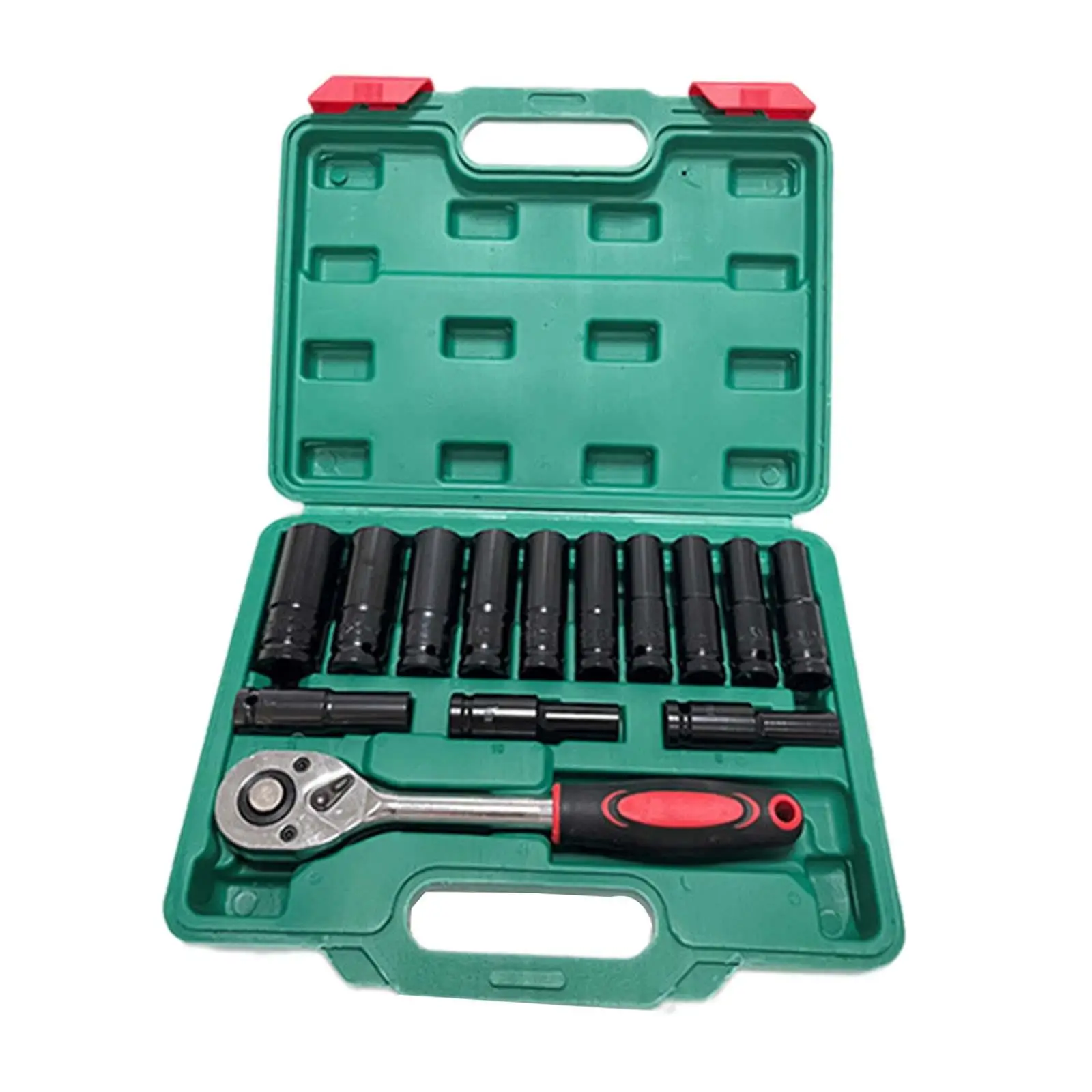 

14Pcs Ratchet Wrench Socket Set 8mm-24mm Easy Installation with Storage Box Steel Professional 1/2 inch Drive Impact Socket Set