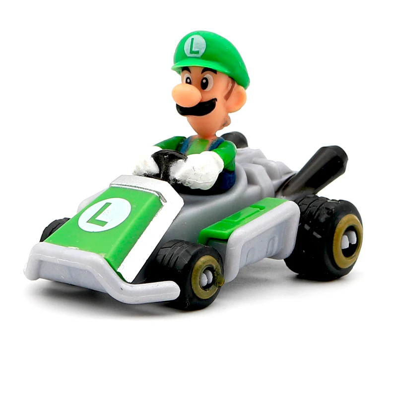 Super Mario Bros Cartoon Model Go-kart Pull-back Car Luigi Yoshi