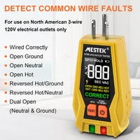ST06 Socket Tester VA Color Screen Digital Display Outlet Checker GFCI Live Neuter Wire Test US Plug Ground Zero Line Meter 2