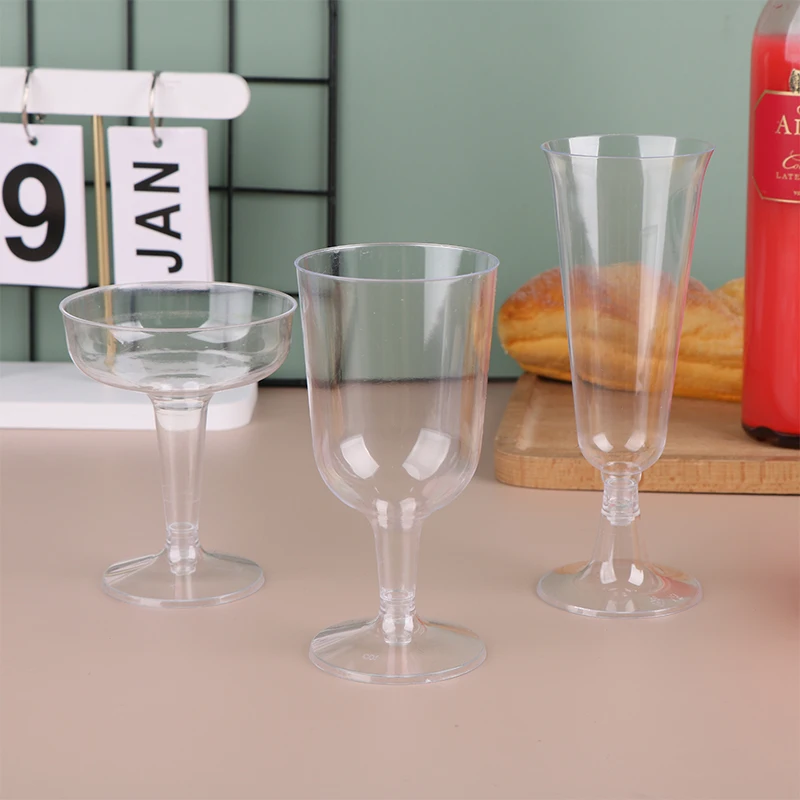 Disposable Transparent Wine Glasses Party Party Thickened Drinking Glasses Annual Celebration Drinkware Set 10Pcs