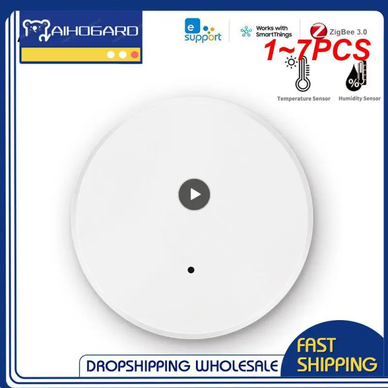 

1~7PCS ZigBee Smart Temperature And Humidity Sensor Smart Home Security Protection Battery Powered Work With Alexa