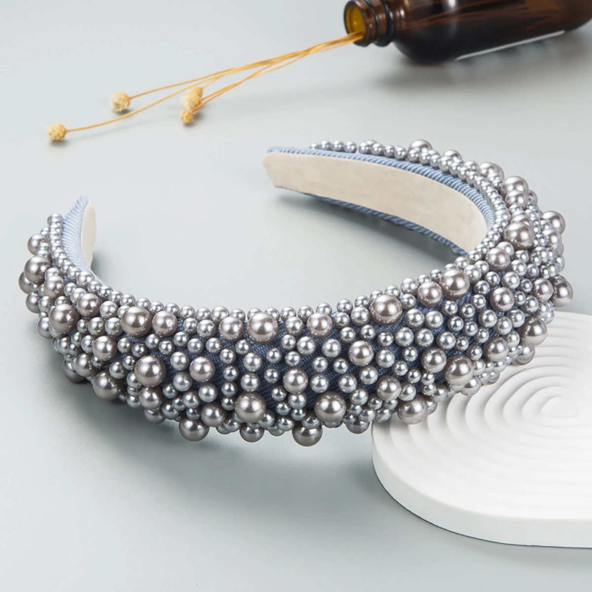 Hair Band Women Multicolor European American Wide Edge Headband Simulated Pearl Hair Accessories Gift