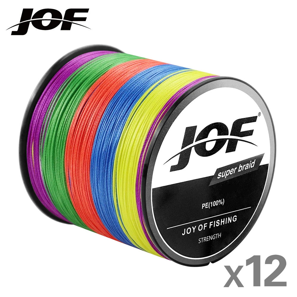

JOF Pesca 12 Strands Braided PE Fishing Line 300M Fly Wire Multifilament Carp Wire Japan Multicolor Tool Sea Line Super Strong