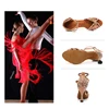 DKZSYIM Rhinestone Latin Dance Shoes Female Latin Salsa Girl Casual Shoes Black Bronze Skin Shiny Ballroom Dance Shoes Sandals 6