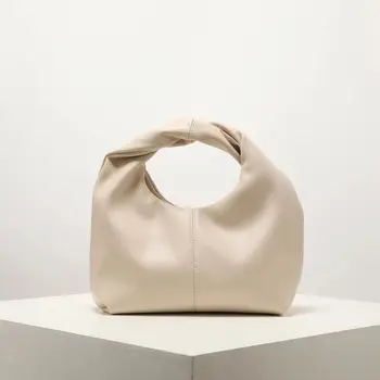 Stylish twist square bag, solid color top clutch bag, simple and versatile commut 1