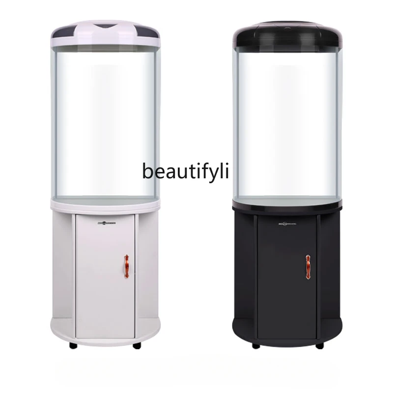 

TT Minjiang Fish Tank Living Room Half Cylinder Small Change Water 2021 New Circulating Water Home Floor Doorway Hallway