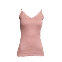 Birdtree 70% Silk 30% Cotton Lace Camisole Women Knit Tank Top Spaghetti Strap Elastic Slim Basic Sleepwear Vest Summer T35701C - Image 5