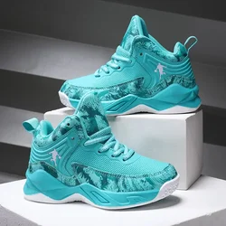 Durable Boys' Non-Slip Basketball Sneakers - Thick Sole Sports Footwear - 39 (7138-CY-LightMoon)