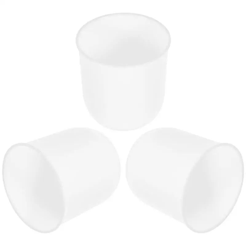 Ball Bottom Round Toilet Brush Base Cup Toilet Brush Plastic Holder 3Pcs