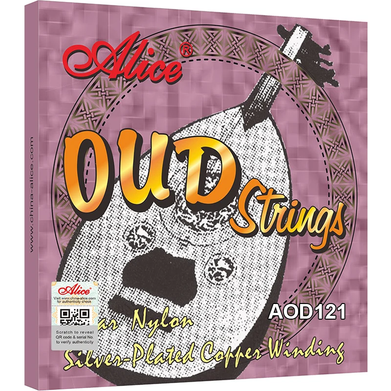 

Alice OUD Strings AOD101/AOD111/AOD121 Clear Nylon Silver-Plated Copper Alloy Winding Anti-Rust Coating 10/11/12 Strings
