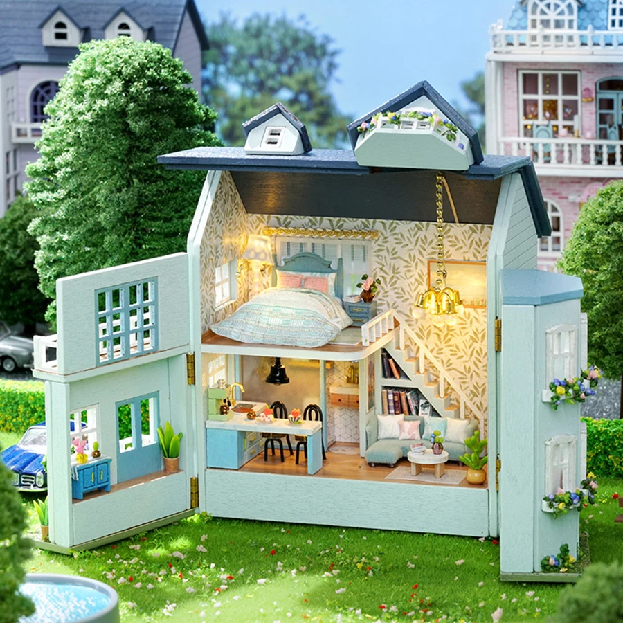 DIY Handmade Dollhouse Kit: Creative 3D Puzzle for Home and Bedroom Decor with Furniture