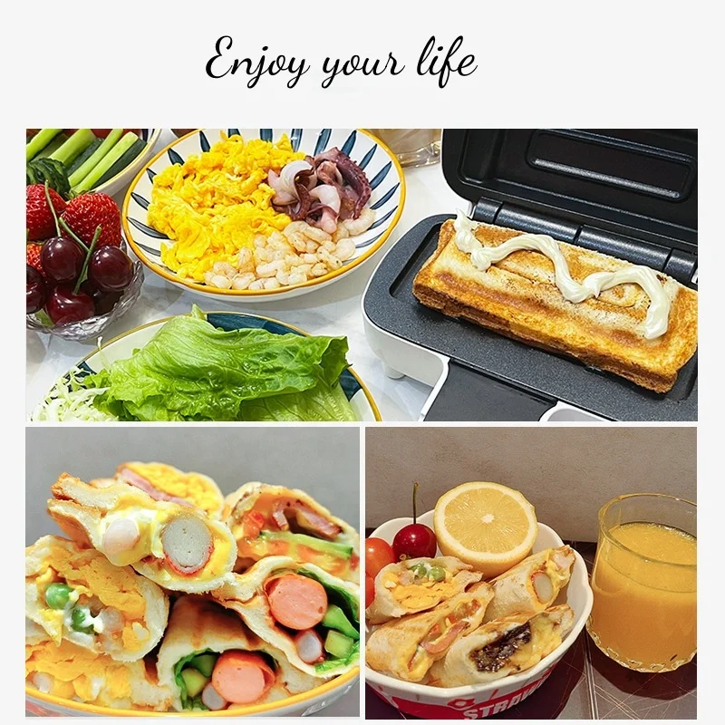 Stainless Steel Electric Waffle Maker Kitchen Appliances for Sandwich Makers Household Breakfast Maker