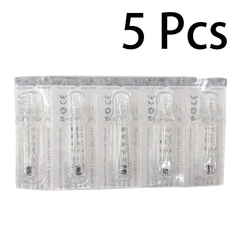 Hyaluronic Acid Pen Disposable Syringe Needle Lip Face Skin Care Lip Beauty Product 5pcs 0.3ml lip filler hyaluronique pen Syringe Ampoule Needle for Hyaluronic acid lip injection wrinkle removal water syringes