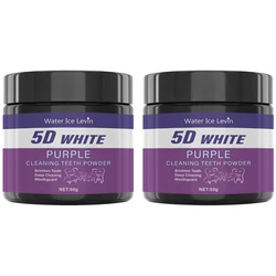 Purple Teeth Whitening & Polishing Powder - Sulfate - Free, Deep Cleaning Formula for Daily Use and Travel - Friendly (2Pcs)