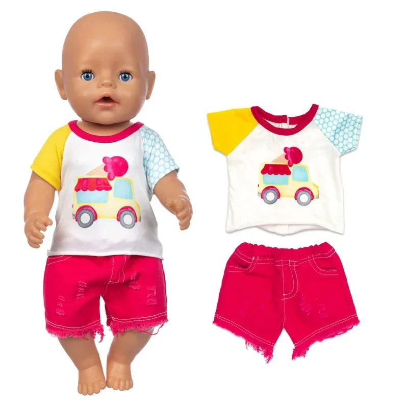 Doll Clothes 40cm BabyDoll Boy Blue Rompers Socks Hat Set for 40 Cm Reborn Baby Doll Wears doll clothes