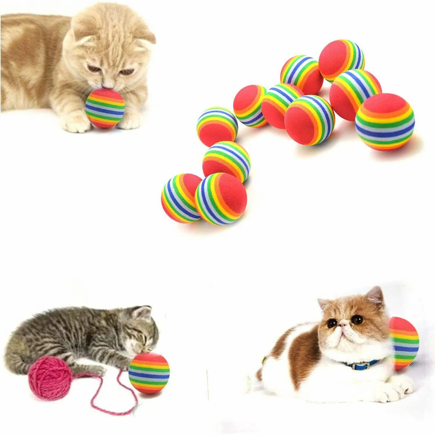 Cat interactive ball toys Cat Toy Balls Interactive for Indoor Cats Kitten Favorite Gift Soft Foam Ball Chase Quiet Playing Cats Stuff Supplie