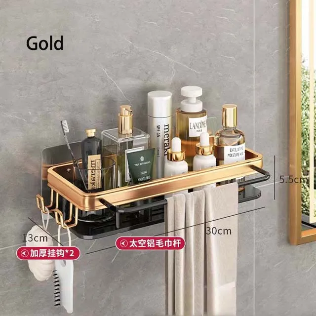 Rafturi pentru baie Raft de colț montat pe perete fără găurire Suport pentru suport de depozitare pentru duș Organizator pentru șampon pentru toaletă Accesorii pentru baie