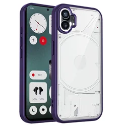 Ultra - Durable Air Cushion Shockproof Silicone Bumper with Clear Matte Back Cover - Nothing Phone (1) (Purple)