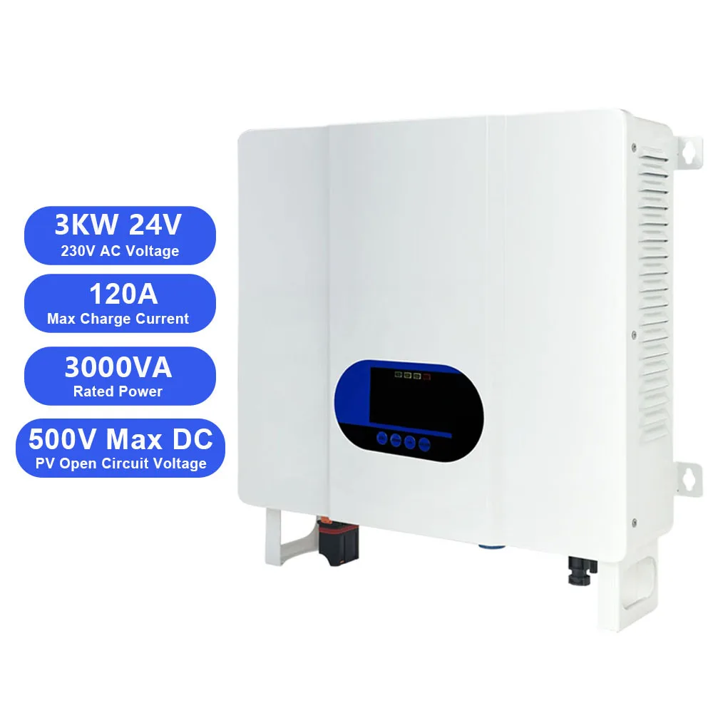All in One 3KW 3Kva 3000W Mppt Off Grid Pure Sine Wave Dc Ac 24V to ...