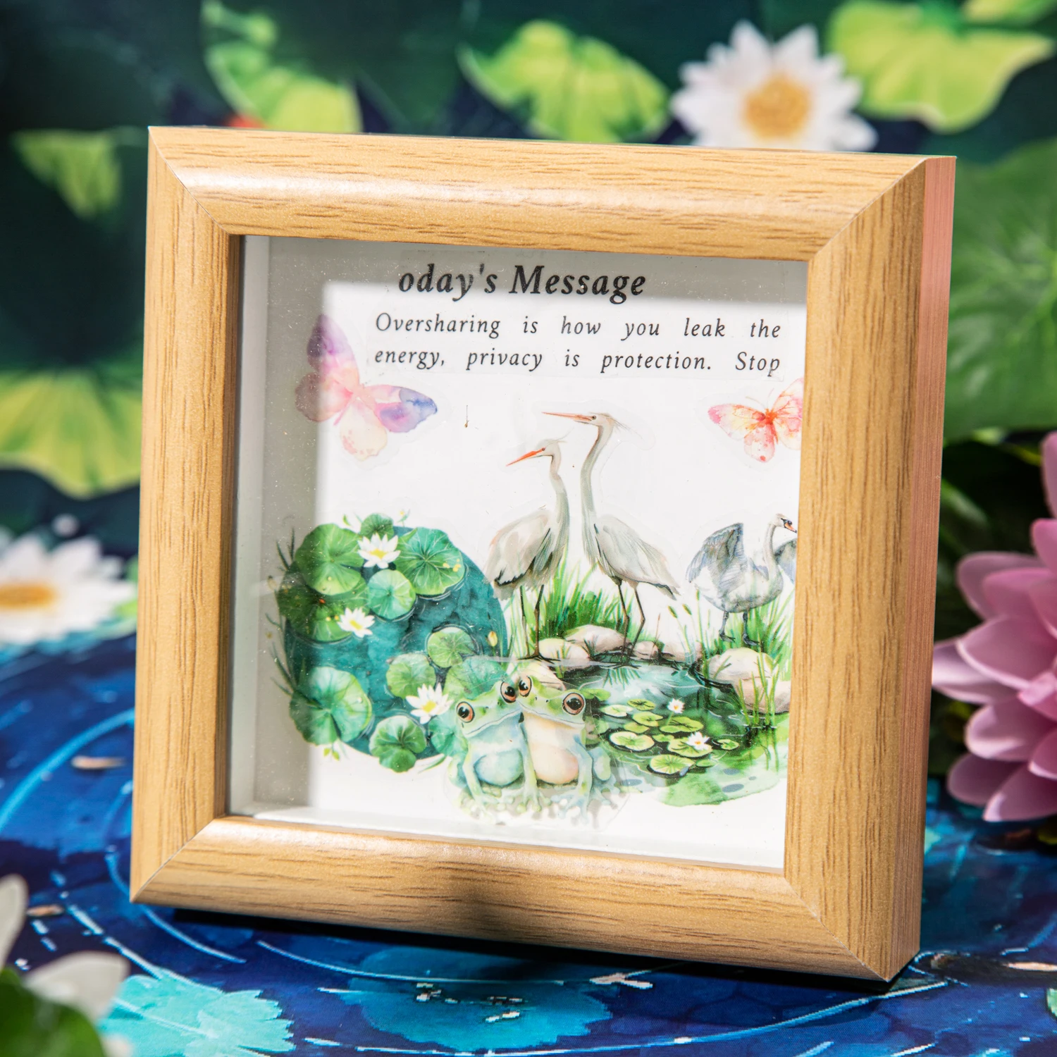 200cm/Roll Summer Lotus Pond PET Tape Cute Literary INS Style Journal Handbook Tapes Creative DIY Scrapbook Collage Stationery 6