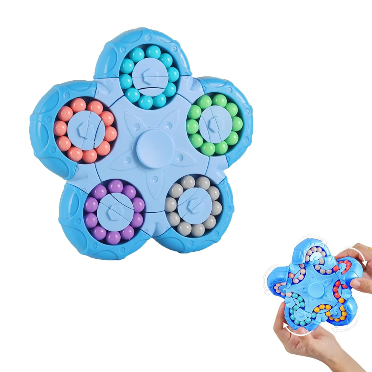 Ten sided rotating interactive magic bean puzzle flip toy, intelligence development Rubik's cube fingertip gyroscope, brain toy