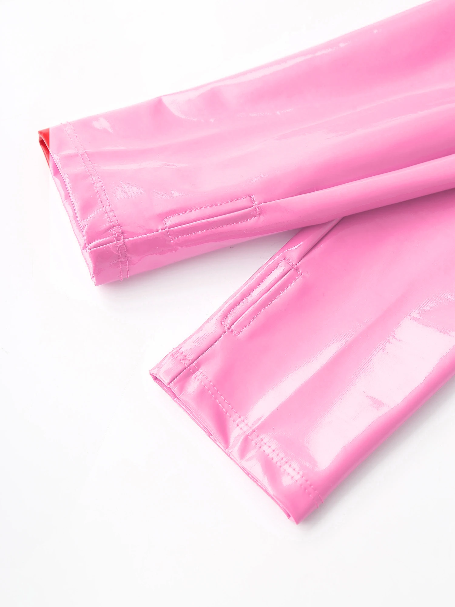 Womens Glossy Patent Leather Fingerless Long Gloves Cosplay Party Clubwear