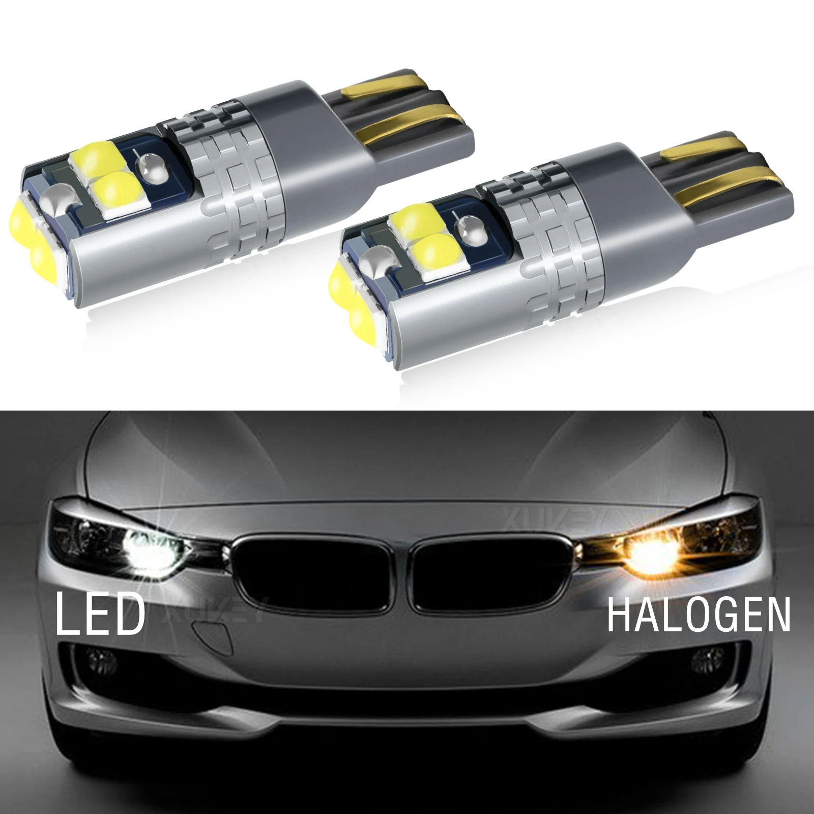 Argo 100W Super White Xenon H7 Headlight Bulbs (4 Pack) With 501 LED Sidelights For BMW 3 Series E90