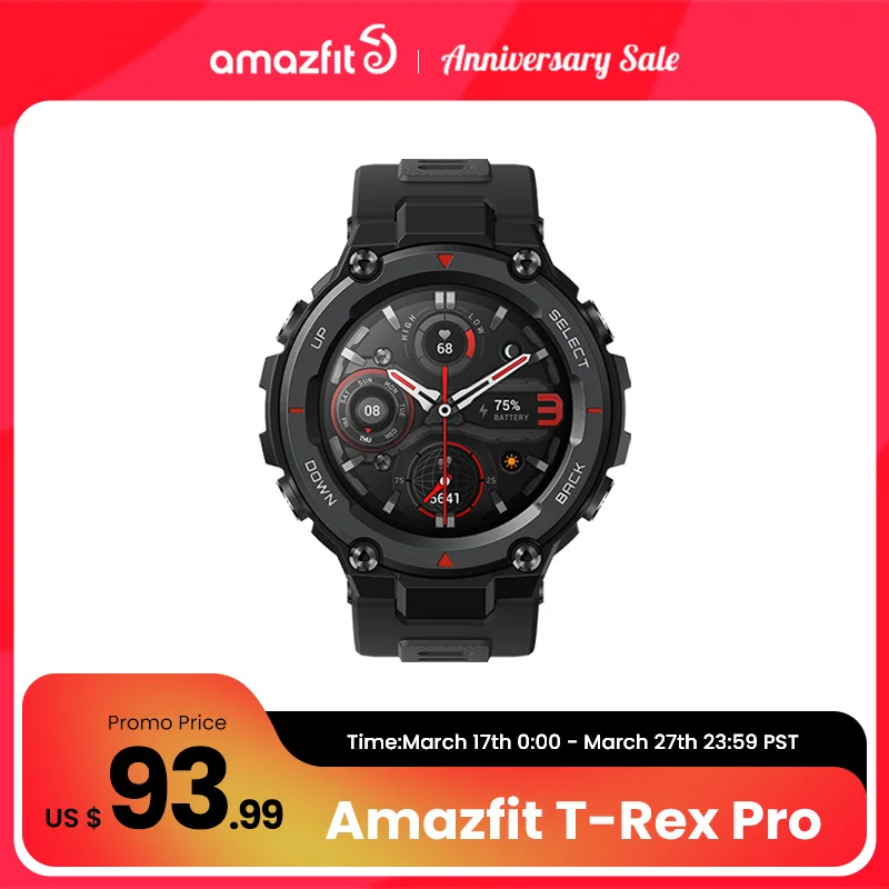 Smartwatch Amazfit Trex Pro GPS z EU za $72.84 / ~289zł Smartwatch Amazfit Trex Pro GPS z EU za $72.84 / ~289zł
