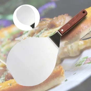 Kitchen Household Cooking Tools Non Stick Pastry Stainless Steel Lifter Round Spatula Pizza Peel Paddle Hanging Cake Shovel Chef