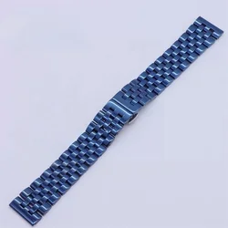 Premium Solid Stainless Steel Watch Band - Adjustable Width, Unisex Design - 10mm (Blue)