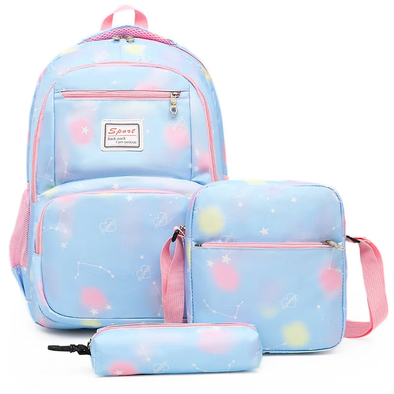 

Gilrs Lovely Pink Princess 3pcs Set School backpack School Bags teenager mochila infantil school Bag set with pencil case bag